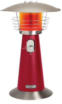Cuisinart COH-513 Portable Tabletop Patio, 11,000 BTU Outdoor Propane Heater with Safety Tilt Switch and Burner Screen Guard, 30 sq. Foot Heat Range, Red