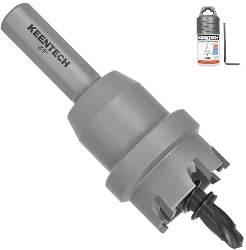 KEENTECH Robuste Hartmetall-Lochsäge für Hartmetall, 2,5 cm Durchmesser, TCT-Lochschneider, Hochgeschwindigkeitsschneidung, industrieller Lochsägenbohrer für Edelstahl, Metall, Gusseisen, Aluminium