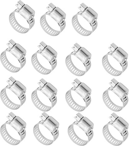 AOPANDA Lot de 15 colliers de serrage réglables en acier inoxydable de 32 mm à 44 mm, colliers de serrage pour tuyau de carburant en métal pour plomberie, automobile et mécanique