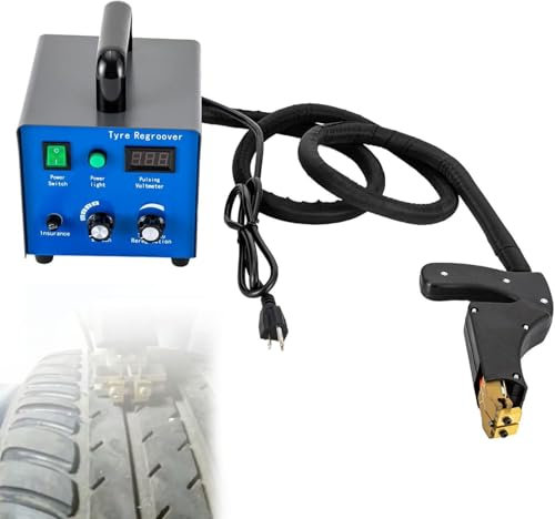 guoyjmm 450W Gummireifennutfräse, Manuelle LKW-Auto-Gummireifen-Nutschlitzmaschine Mit Reifeneisen-Nutmesser-Kits, Geeignet for Alle Reifen