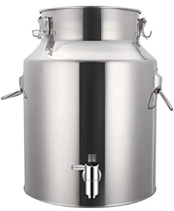 Stainless Steel Milk Can Wine Pail Bucket Tote Jug 9L Heavy Duty Transport Churn Canister Pot with Sealed Lid
