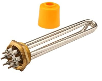 PVUVTNAHW 1.5 3U DN40 47mm Flange Immersion Heating Tube - Stainless Steel Hexagon Head Tubular Heater Element for Water Tank(12000W 380V)