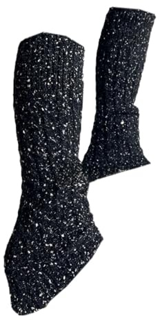 KQFCAZRE Skating Leg Warmers Set for Ice Sports with Calf Socks And Knitted Sleeves, Black