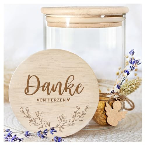 Grandora Vorratsglas mit Holzdecke, Dankeschön Geschenk | Mitbringsel Erwachsene, Abschiedsgeschenk Kollegen, Geschenk für Kollegen, Geschenk Lehrerin, Geschenkideen für Erzieher