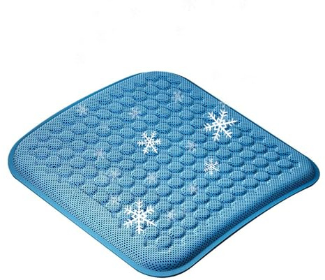 Tyasoleil Coussin de siège en Gel, Double épaisseur, Respirant, Design nid d'abeille, pour siège de Voiture, Bureau, Maison, Fauteuil Roulant (Bleu)