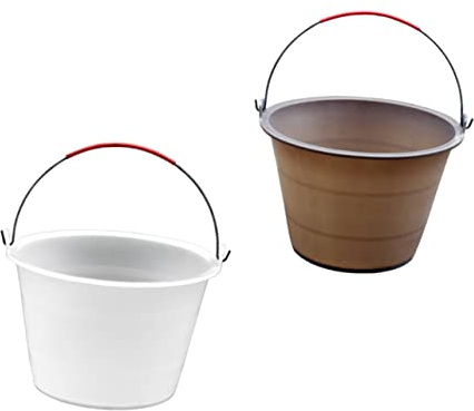 NUOBESTY 2 Secchi in Plastica per Edilizia, Resistenti All’usura, Manico, per Cantiere e Cemento, Contenitori Robusti per Uso Professionale