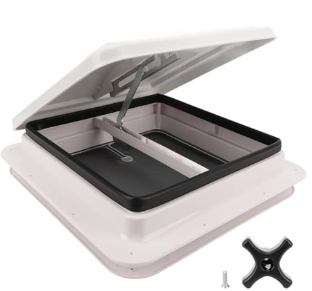 Aspiratore, Sfiato for tetto camper 13,39x13,39 pollici, coperchio di ventilazione for soffitto di camper con asta di supporto for schermo for roulotte, roulotte, accessori for auto da campeggio per b