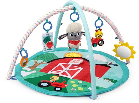 Baby Einstein Farm Explorers Happy Harvest Touch & Feel aktivitetsleksak med musikaliskt plyschfår, ålder: 0+ månader