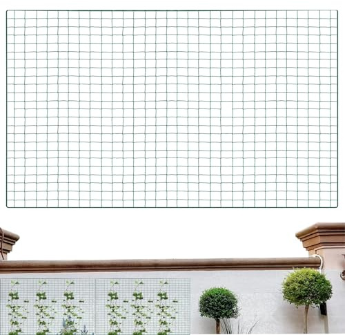 Kletternetz für Pflanzen, 200 x 200 cm, Rankgitter, Blumenstützstruktur, Obstwachstumsbarriere für Innenbereich, Gemüse, Außenbereich, Balkon, Bauernhof, Landschaft, Gewächshaus