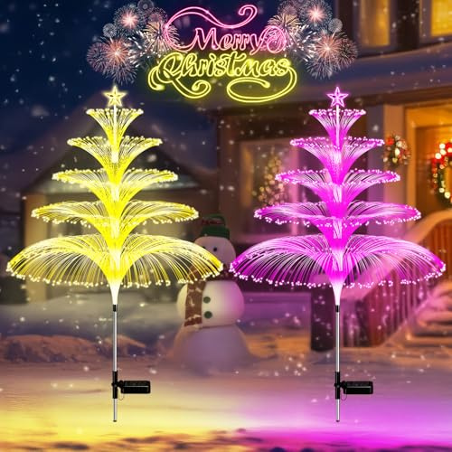 GEARLITE Weihnachtsbeleuchtung Außen Solar 10 Stück, 102 LED Zuckerstangen Weihnachtsbaum Gartenstecker Deko Weihnachten Outdoor mit USB Laden, 10 Modi Beleuchtete Weihnachtsdeko Draußen (TFL0352)