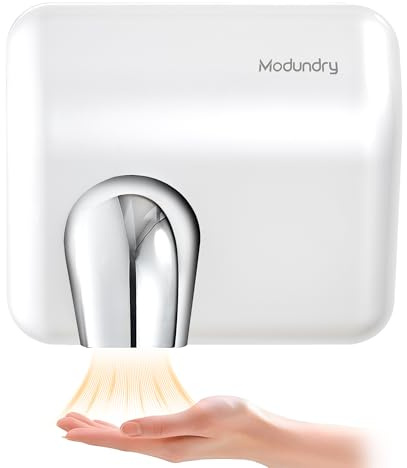 Modundry Secamanos Electrico 5-7 Segundos para Secar, Secador de Manos Automático para Baño, Comercial y Hogar, 2300W Blanco