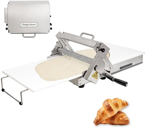 Sfogliatrice Manuale Macchina per uso domestico commerciale, in acciaio inossidabile, spessore regolabile 1 s, per glassa, marzapane e pasta sfoglia