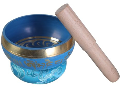 Népal - Bol bouddhiste tibétain bleu - Ensemble de bols chantants pour la maison, la chambre à coucher, le temple, le studio de yoga, la décoration du studio de yoga