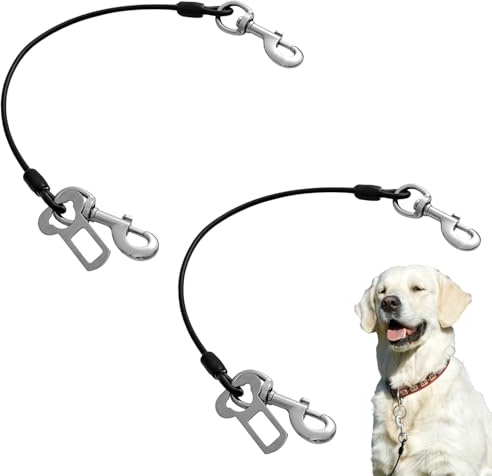 2 PCS Dog Seat Belts for Cars UK, Collars | Harnesses and Leads for Dogs, Dog Car Seat Belt, for Travel, Pet Walking Training, Anti Chewing.