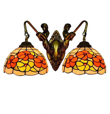 LYGXWJFC Lámparas de Pared Apliques Estilo Lámpara de Pared Vidrieras Apliques de Pared Flor Regalo Hecho a Mano Luces de Pared Accesorio para casa Bar Restaurantes Dormitorio Sala de Estar-B4 (E5)
