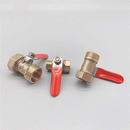 MQXFCZUX 10pcs Brass Small Ball Valve 1/8 1/4'' 3/8'' 1/2'' Female/Male Thread Brass Valve Connector Joint Copper Pipe Fitting Coupler (Specification : 38)