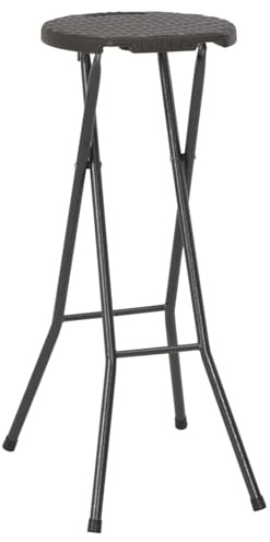 Gecheer Sgabelli da bar pieghevoli, set di 2 pezzi in HDPE e acciaio marrone rattan, per cucina o bar