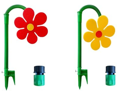 Crazy Daisy Sprinkler, irrigatore d'acqua a forma di fiore con adattatore da 1/2, rotante a 360°, irrigatore da giardino danzante, strumenti di irrigazione per esterni per annaffiare il giardino