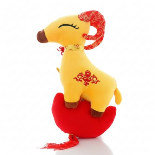 JISADER Teddy Schaf Kuscheltier, Weiches Stofftier für, Dekoratives Plüschtier 28cm, Modernes Design, Gelb, 18cm