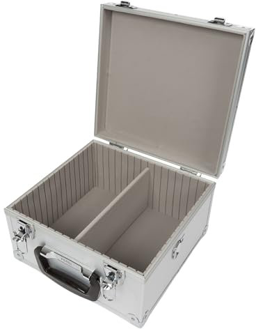 Perel CD-Koffer, 40 CDs, Schlüsselschloss, 2 Schlüssel, Aluminium, 280 x 268 x 160 mm