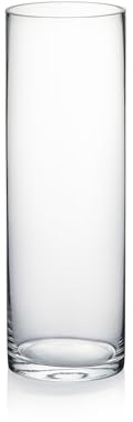 WGV Zylindervase, 10,2 cm B x 30,5 cm H, floraler Behälter, Glas-Mittelstück für Hochzeit, Party, Event, Heimbüro, Dekoration, transparent, 1 Stück