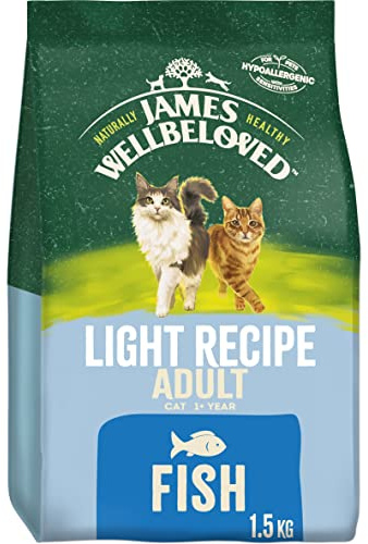 James Wellbeloved Light Adult Fish 1.5 kg Bag, Hypoallergenic Dry Cat Food