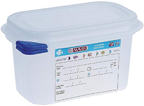 Araven Polypropylene 1/9 Gastronorm Food Storage Container 1Ltr (Pack of 4) - [DL979]