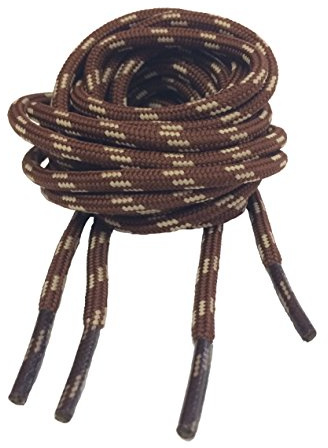 Big Laces Round Bootlaces 4mm wide (Brown Cream Fleck,140cm)