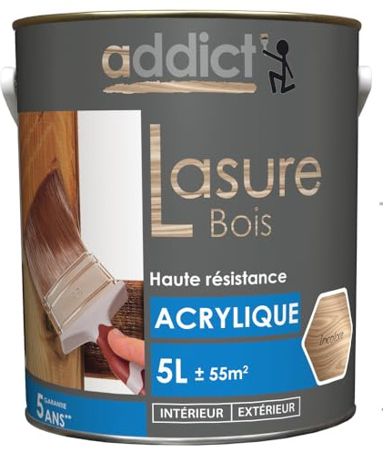 Lasure bois coloris INCOLORE 5 Litres satin hydrofuge