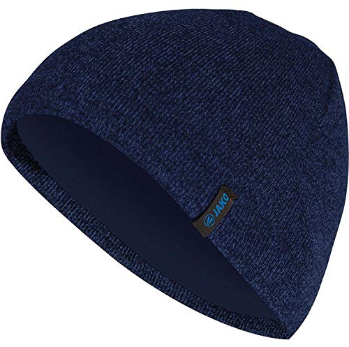 JAKO Unisex Strickmütze, Marine-Meliert, L-XL