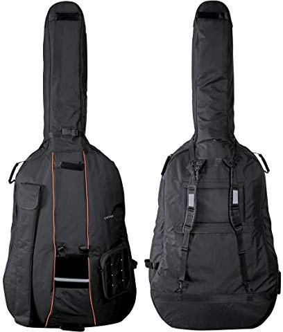 GEWA Kontrabass Gig-Bag Premium 1/8 - 10 mm Polsterung, Bogentasche, Rucksackgurte, Notentasche