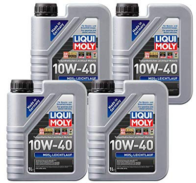 ILODA 4X Original Liqui Moly 1L MoS2 Leichtlauf 10W-40 Motoröl Motorenöl Motoroil Oil