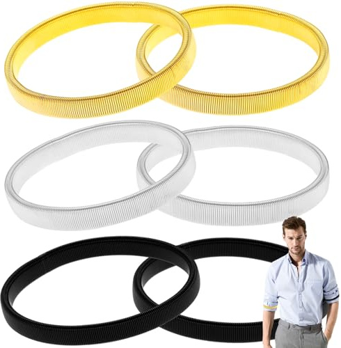 Benaton 3 Paar Anti Rutsch Armband, Ärmelhalter, Sleeve Holders, Manschette fixiert, Erhältlich für Männer und Frauen (3 Farben: gold, silber, schwarz