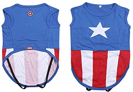 CERDÁ LIFE'S LITTLE MOMENTS - for Fan Pets Captain America/Avengers Hundekleidung - Hunde T Shirt mit Offizieller Marvel Lizenz 2XS