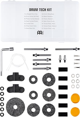 Meinl Cymbals Drum Tech Kit - Schlagzeug Zubehör - 46-teiliges Ersatzteile Set - Inklusive Aufbewahrungsbox (MDTK) | 46-teiliges Ersatzteile Set für Schlagzeug, Inklusive Aufbewahrungsbox