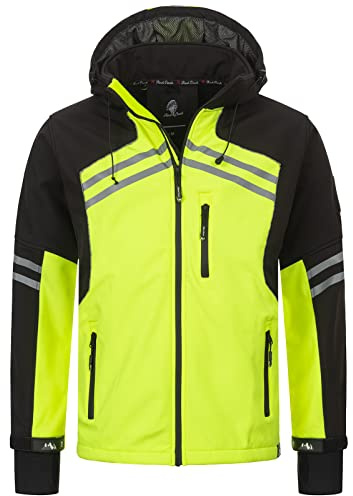 Rock Creek Softshell-jacka för män, utomhus, H-285, Neongul, S