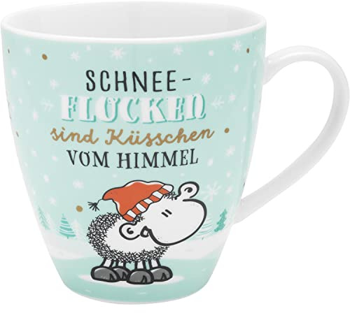 Sheepworld Tasse mit Motiv Schneeflocken | Porzellan, 450 ml | Kaffeetasse mit Wintermotiv, Mehrfarbig, Tasse mit Spruch | Geschenk Winter | 49938