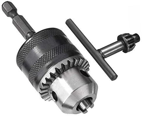 Treki Portabrocas de 1.5-13mm Taladro Adaptador de Mandril Hexagonal de 1/4 pulgada con Llave Taladro Chuck Adaptador de Cambio Rápido de Conexión Para Torno Taladro Eléctrico