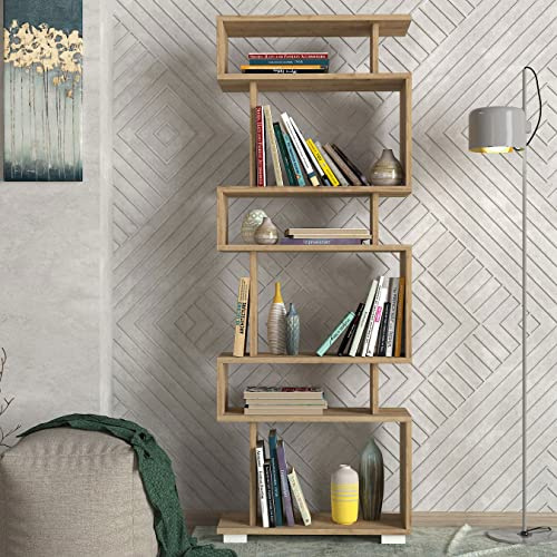 moebel17 Bücherregal, Regal, Wandregal, Standregal, Aktenregal, Aufbewahrungsregal, Regal für Wohnzimmer I Saphir I 60 x 160 x 20 cm I Blok 8669