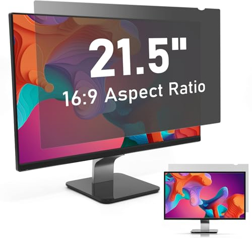 21.5 inch Computer Privacy Screen Filter for 16:9 Widescreen Display, SOPPY Monitor Screen Privacy Filter,Anti Spy Anti-Glare Blue Light Blocking Screen Protector Film (WxH: 476mmx268mm)