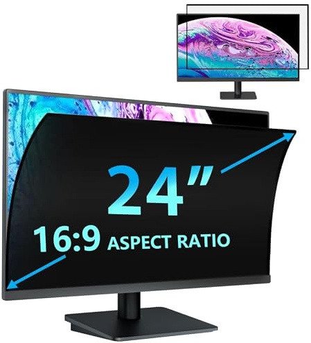 STARY Blickschutzfolie für 24 16:9 Ultra-Slim Bezel Monitor Selbstklebend | Abnehmbar ohne Rückstände Blickschutzfilter Blendfrei Blaulichtfilter Bildschirm Schutzfolie