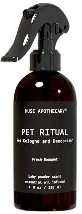 Muse Apothecary Pet Ritual Pet Cologne Spray for Dogs - Dog Perfume Spray Long Lasting After Bath - Pet Perfume for Dogs - Essential Oils Infused - 4oz, Fresh Bouquet
