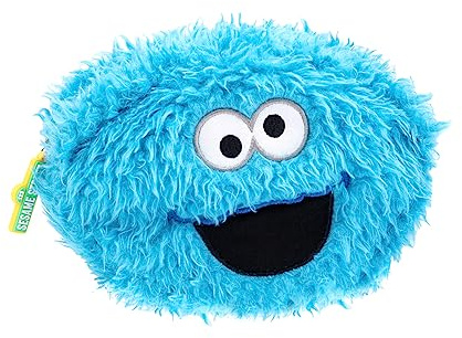 Grupo Erik Stifte Etui Sesamstrasse Mäppchen - Krümelmonster Plüsch- Federmäppchen Groß - Stifte Federmappe Offizieller Sesamstrasse Fanartikel