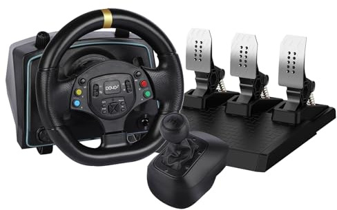 DOYO Racing Wheel with 1080° Rotation, Hall Effect Pedals, 6-Speed Shifter & Dual Vibration for Xbox Series X|S, Xbox One, PS4, PC, Nintendo Switch, Android
