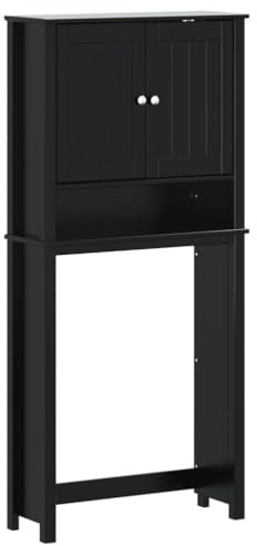 vidaXL Mobile per Lavatrice BERG Nero 76x27x164,5cm Legno Massello