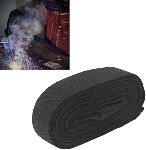 WIG-Schweißbrenner-Kabelabdeckung, 4 Cm X 7,5 M, Hitzebeständige Nylon-Schutzhülle für Schweißpistole, Schwarz
