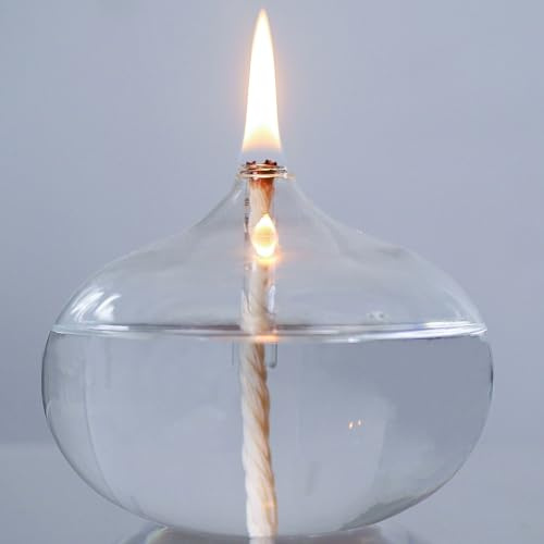 GXFCCYXT Oil Candles for Indoor Use Refillable Liquid Petite Oil lamp - Sturdy Borosillicate Glass Oil Candle -L