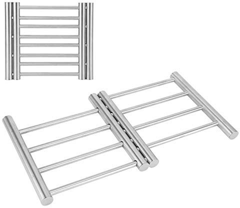 Topfuntersetzer aus Edelstahl, 7,9 x 8,9 Zoll Ausziehbarer Pfannenuntersatz Hitzebeständiger Untersetzer für Topf, Pfanne, Auflaufform und Wok