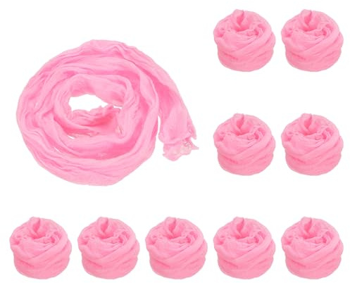 PATIKIL Tela de Flores de Media 10 Piezas de Material de Malla de Nylon para Hacer Flores de Media de Seda Tensil para Manualidades de Boda Decoración del Hogar Color Rosa Claro