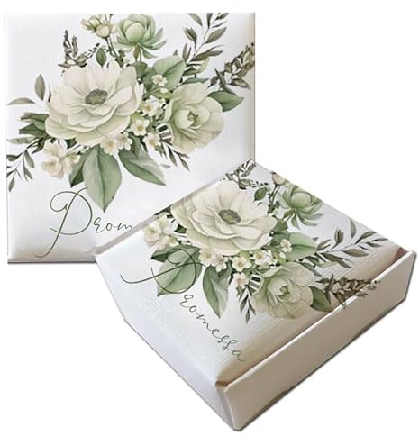 Portaconfetti fai da te Promessa di matrimonio scatoline Mattonella grafica a scelta per ogni evento segnaposto bomboniera confettata scatola per confetto (50pz. Anemone)